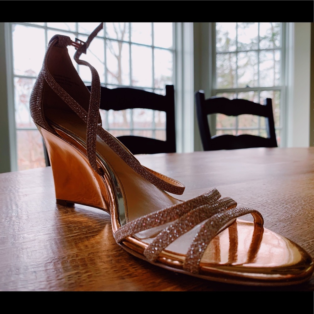 Rose Gold Dress Wedges